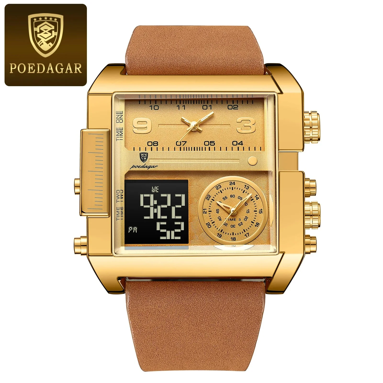 POEDAGAR-Mens-Quartz-Watch-Gold